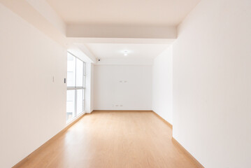 Apartment living room with wooden floor