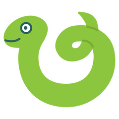 年賀状素材、巳年のかわいいヘビのイラスト