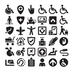 Disabled icons Silhouette vector illustration