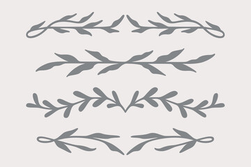 Botanical Border Bundle | Elegant Leaf Designs | Hand Drawn Split Border Leaves | Decorative Vector Illustrations