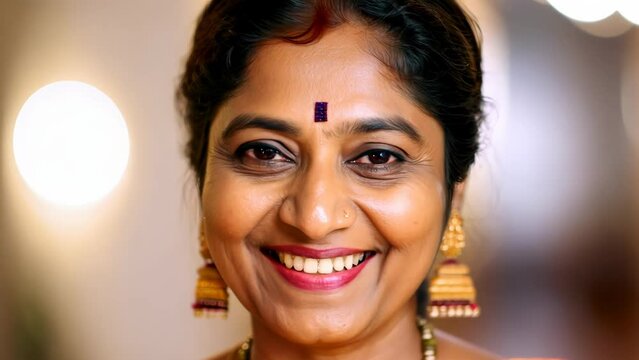 Traditional Indian Woman Smiling