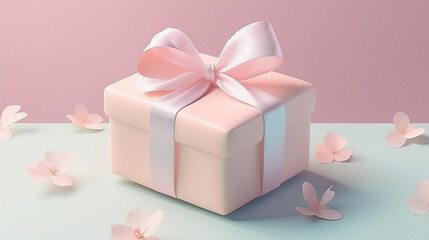 Fototapeta premium リボンでラッピングしたプレゼントボックス