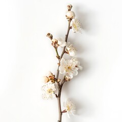 White Tung Blossom Isolated on White Background. Beautiful Tung Blossom Flower