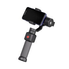 gimbal phone 3d icon, content creator 3d icon set, transparent background