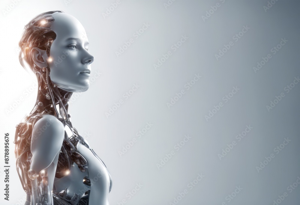 Poster business virtual idea technology encryption medicine form brain polygonal avatar robot background fi
