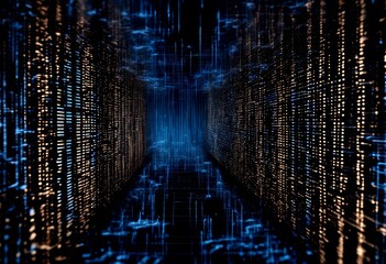 center blue speed black lines composed code high data background binary glowing light design technology night art illustration vector show wallpaper