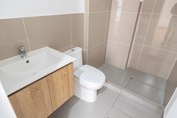 full bathroom with toilet and shower