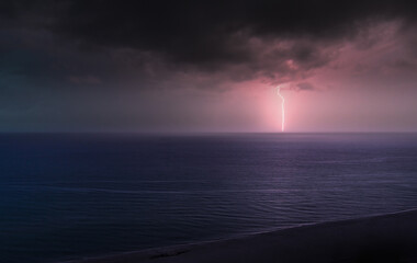 lightning over the sea