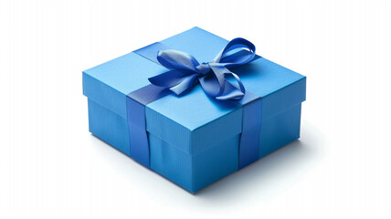 Obraz premium Gift blister isolated on white background. Studio photo of a gift box with ribbon. gift blister, gift box, isolated on white, studio photo, ribbon, present packaging, festive gift, gift wrapping,