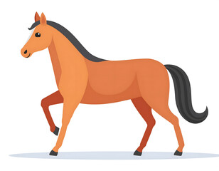 Obraz premium Cartoon illustration of a horse on white background