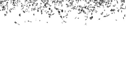 Silver confetti frame. Rectangle decoration for Christmas card or poster. 