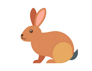 Obraz premium A cartoon illustration of a chubby rabbit lying on a white background