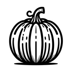 hand-drawn line illustration of squash or pumpkin