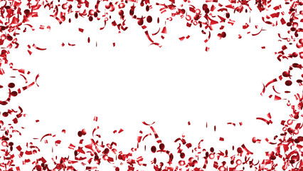 Luxury falling red Confetti on White Background