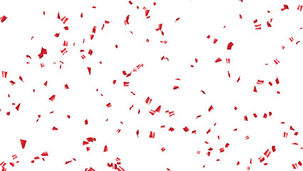 Luxury falling red Confetti on White Background