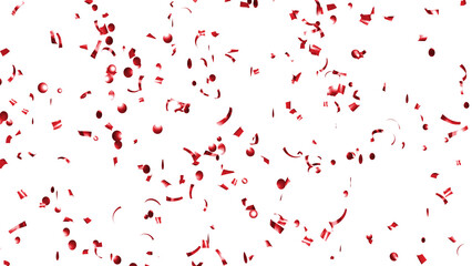 Luxury falling red Confetti on White Background