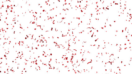 Luxury falling red Confetti on White Background