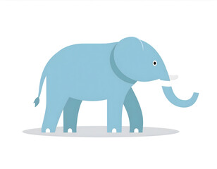 Fototapeta premium A standing elephant cartoon illustration