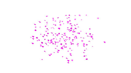 Purple Confetti explodes on a white background