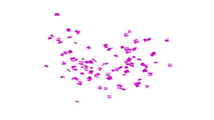Purple Confetti explodes on a white background