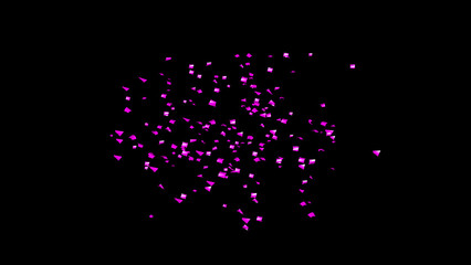 Purple Confetti explodes on a black background