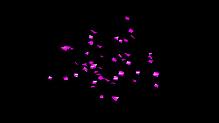 Obraz premium Purple Confetti explodes on a black background
