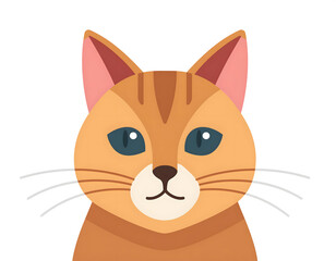 Fototapeta premium Cute kitten head close-up cartoon illustration