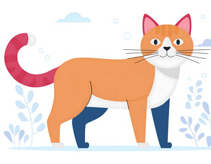 Fototapeta premium A cute kitten cartoon illustration