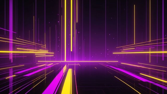 abstract futuristic neon purple and bright yellow vert background
