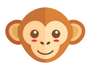 Chinese zodiac monkey cartoon illustration on white background
