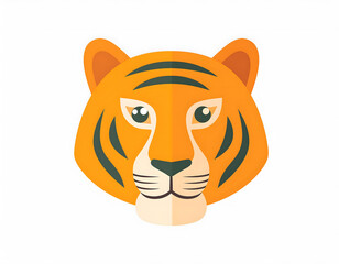 Chinese zodiac tiger cartoon illustration on white background