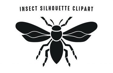 Insect Black Silhouette Vector, Insect Silhouette Clipart