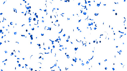 Explosion of blue confetti. Confetti, tinsel on a white background