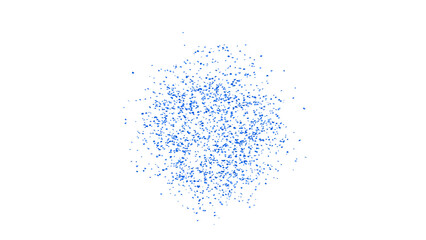 Explosion of blue confetti. Confetti, tinsel on a white background