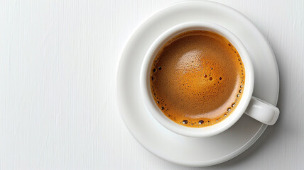 Naklejka premium Cup of coffee isolated on white background. cup of coffee, coffee cup, coffee on white, isolated coffee, coffee close-up, hot coffee, coffee drink, white background coffee, coffee photography,