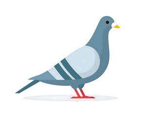 Fototapeta premium A standing pigeon cartoon illustration on white background