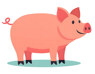 Fototapeta premium Cartoon illustration of the Chinese zodiac pig