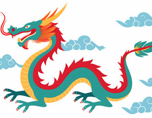 Cartoon illustration of the dragon of the Chinese zodiac