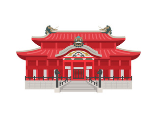 沖縄の首里城のイラスト