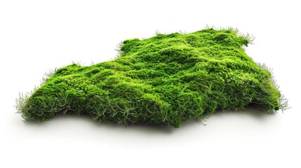 A small piece of green grass on a clean white surface