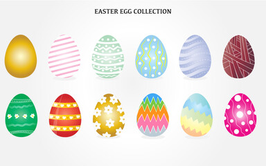 Easter day eggs with happy colours, easter day egg set