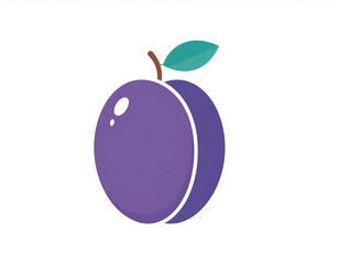A fresh ripe prune cartoon illustration