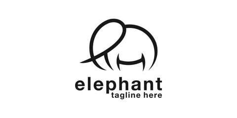 elephant logo design, big, logo design template, symbol, icon, vector, creative, idea.