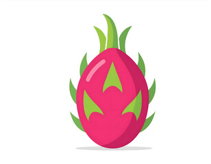 Fresh fruit red dragon fruit cartoon illustration