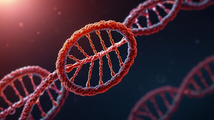 Checkup and research DNA gene biotechnology biology or genetic cells, futuristic chromosome molecule and DNA structure
