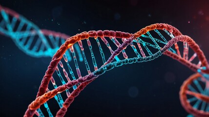 Checkup and research DNA gene biotechnology biology or genetic cells, futuristic chromosome molecule and DNA structure
