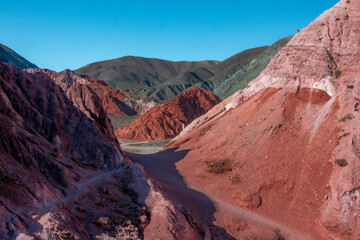 Red canyon colorful mountains