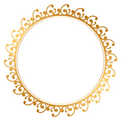 Luxury Golden Or Gold Circle Frame Border Design With Dots Transparent Background