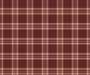 Plaid pattern, brown, yellow, seamless pattern for textiles and design clothing, skirts, pants, aprons, tablecloths, blankets or decorative fabrics. Vector illustration.