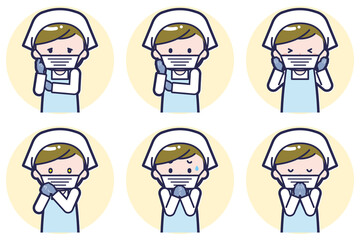 男性調理員のポーズセット_04